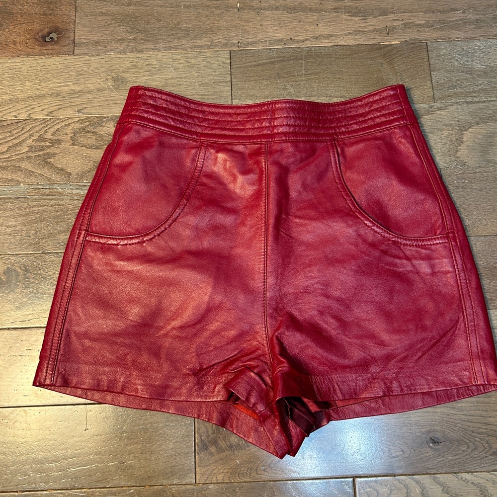 Women's High Waist Faux Leather Shorts